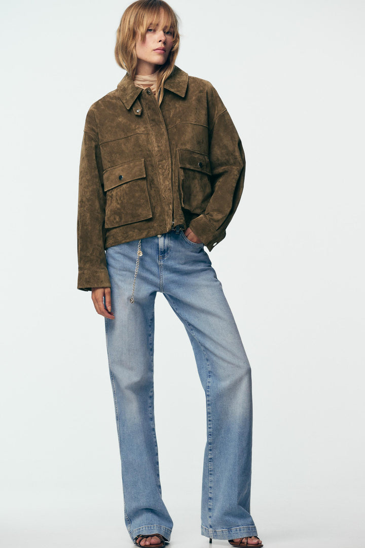 Nora Leather Bomber