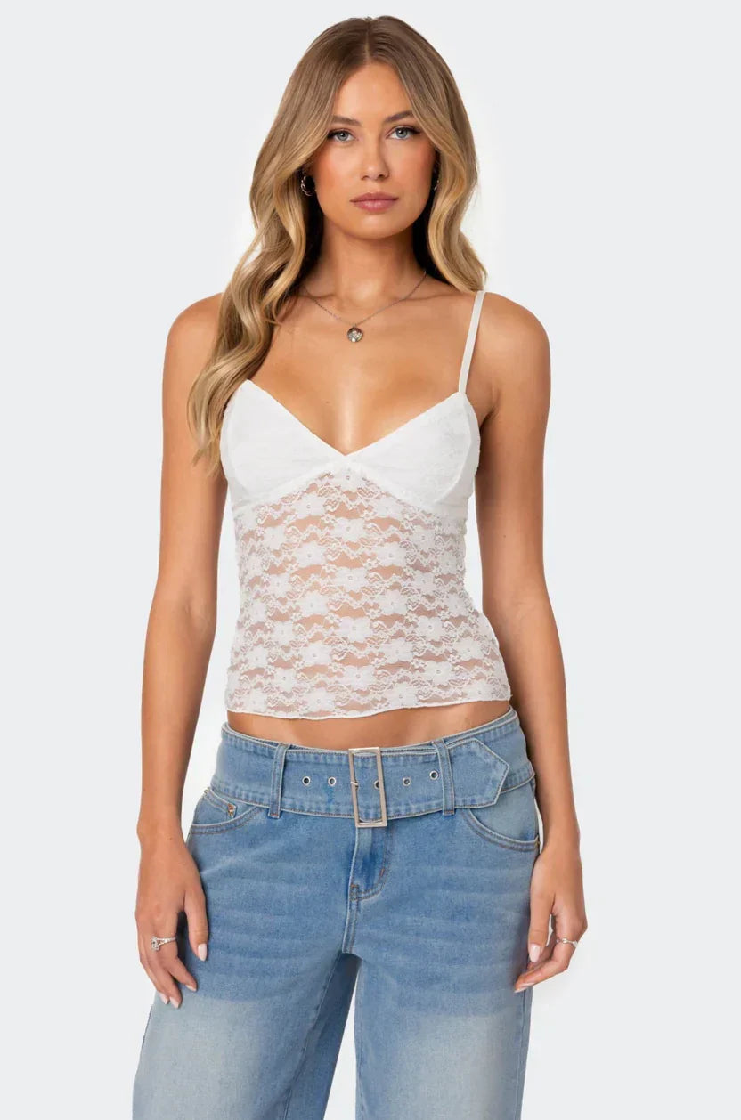 Azalea | Sheer Lace Top
