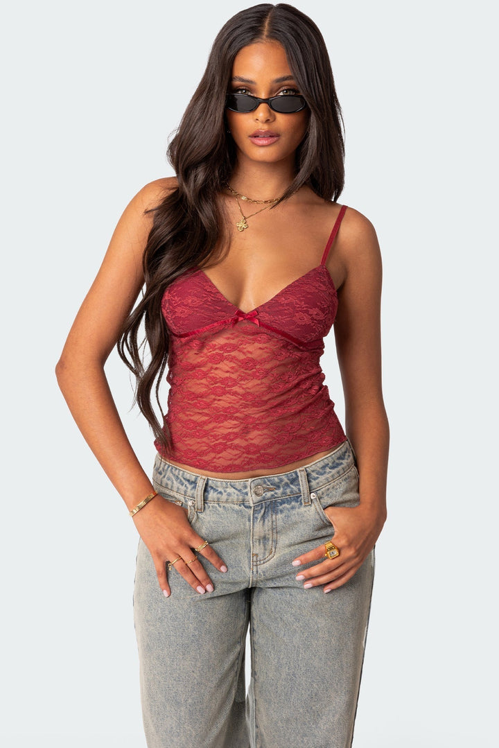 Azalea | Sheer Lace Top