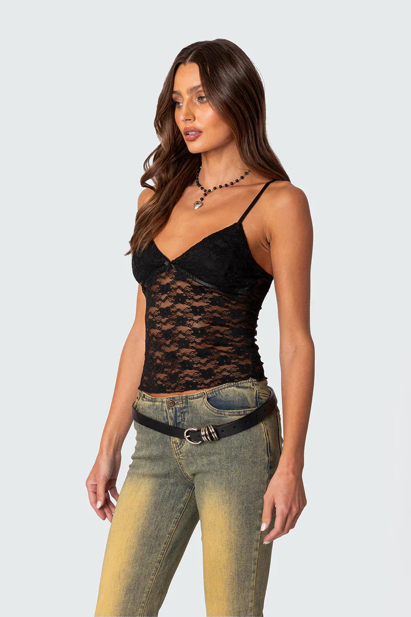 Azalea | Sheer Lace Top