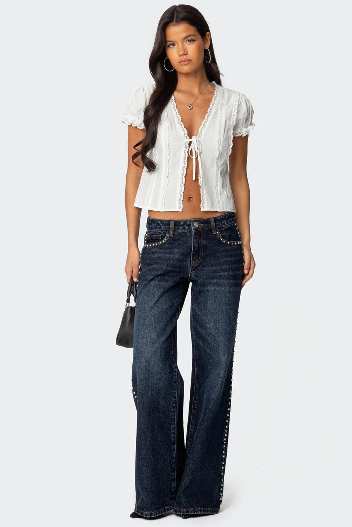 Clementine | Lace Tie Top