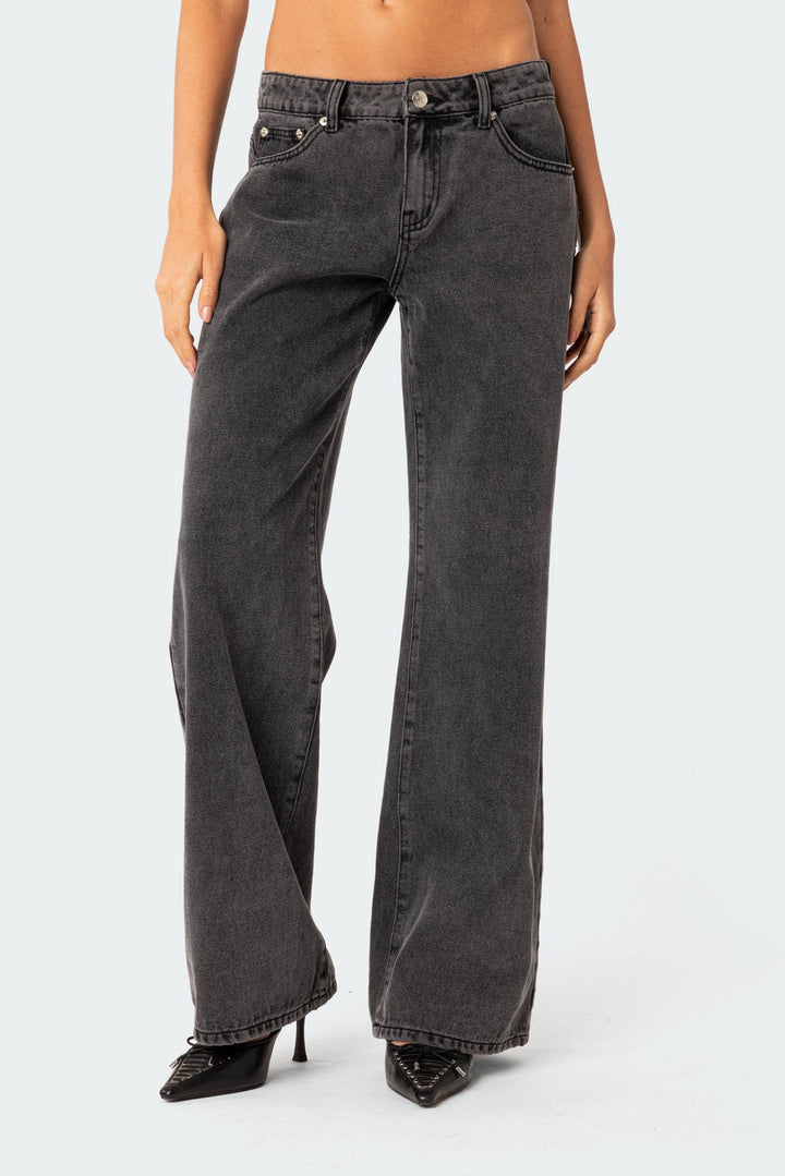 Raelynn | Washed Low Rise Jeans